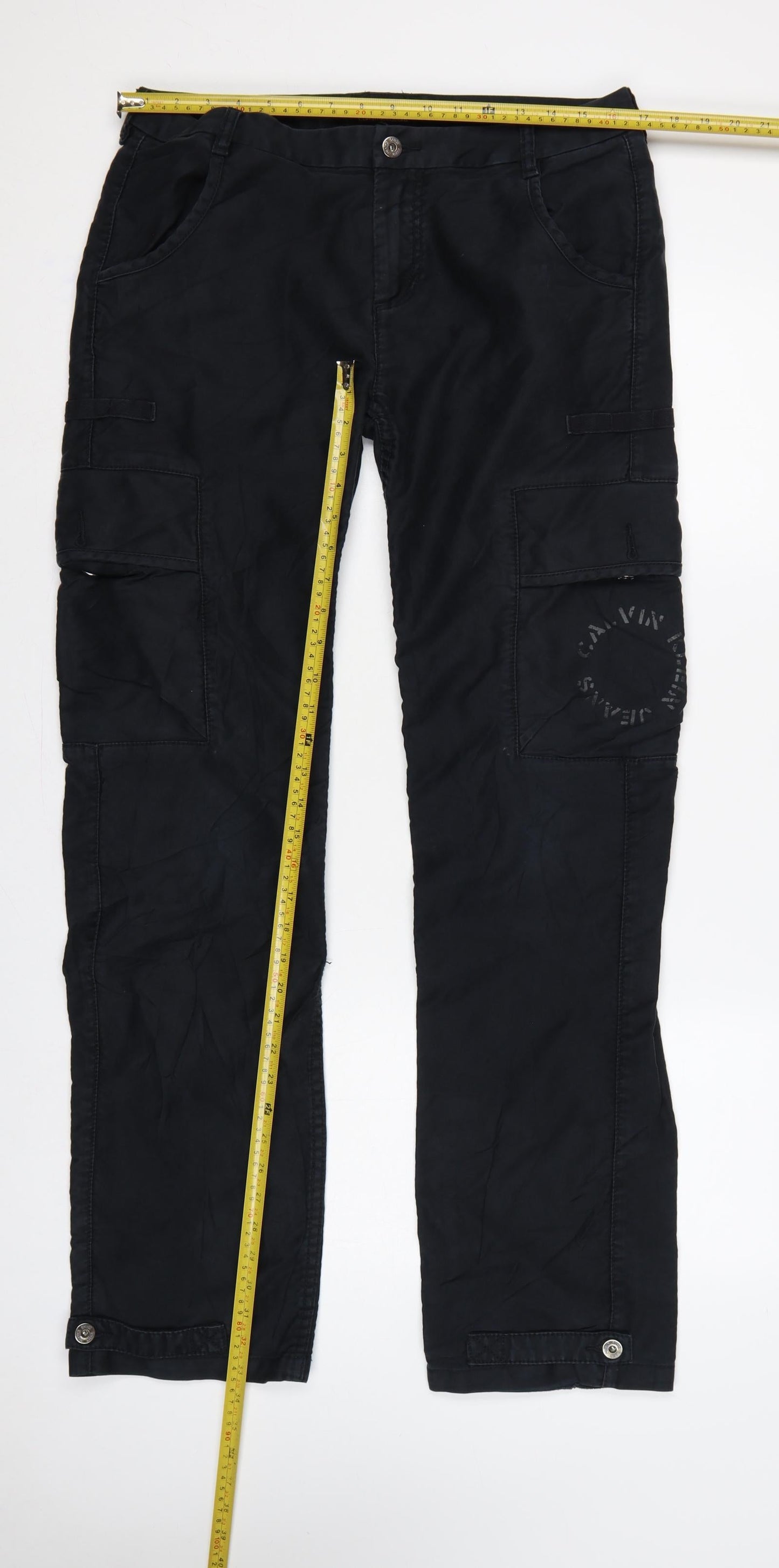Calvin Klein Jeans Men Black W31 L34 Cargo Trousers Straight Leg