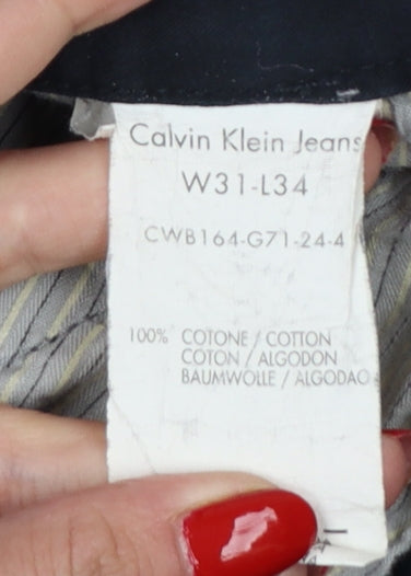Calvin Klein Jeans Men Black W31 L34 Cargo Trousers Straight Leg