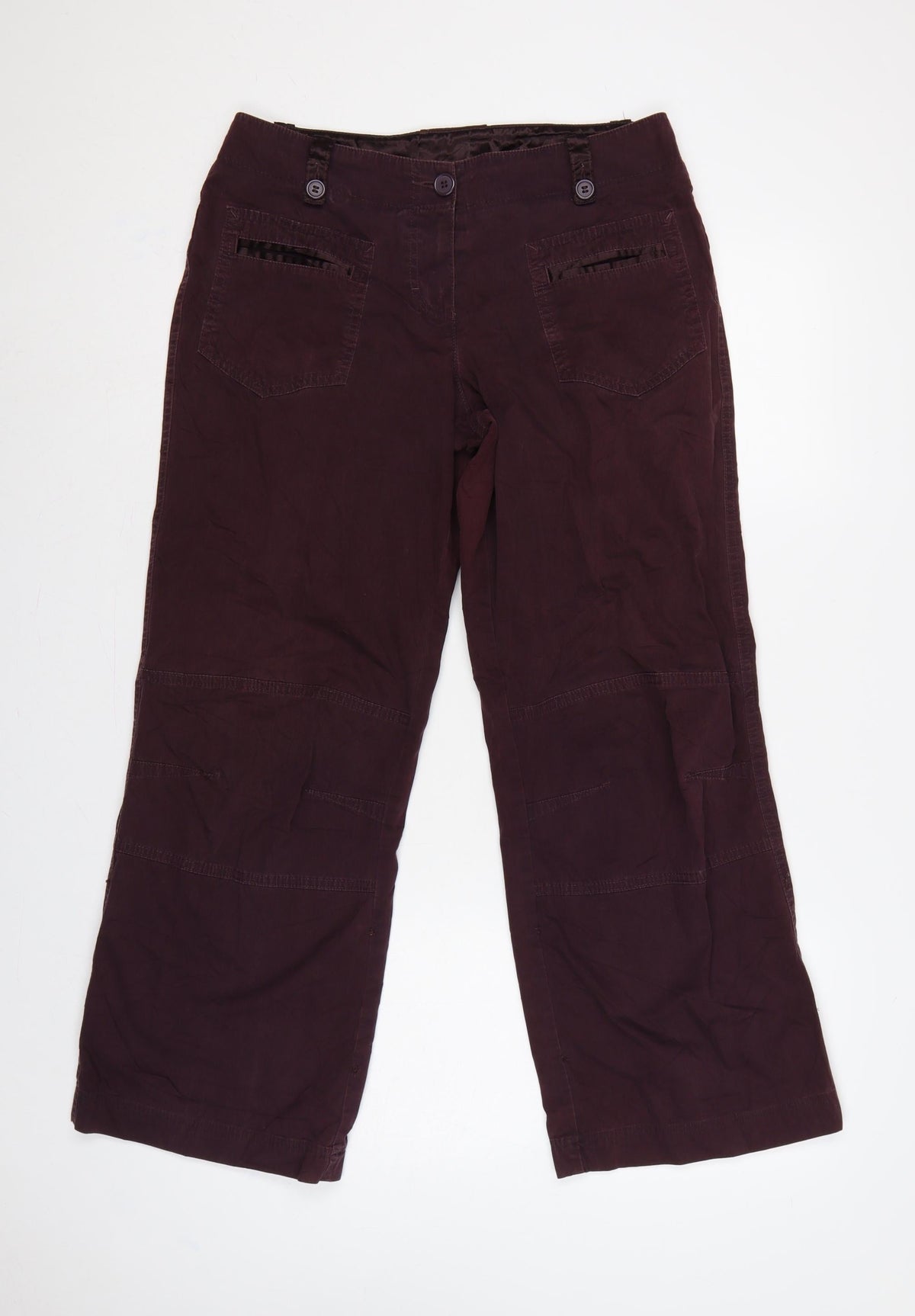 Marks & Spencer Women’s Aubergine Wide Leg Trousers UK 12