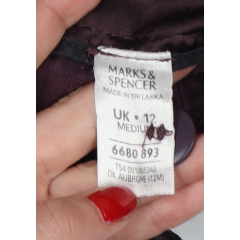 Marks & Spencer Women’s Aubergine Wide Leg Trousers UK 12