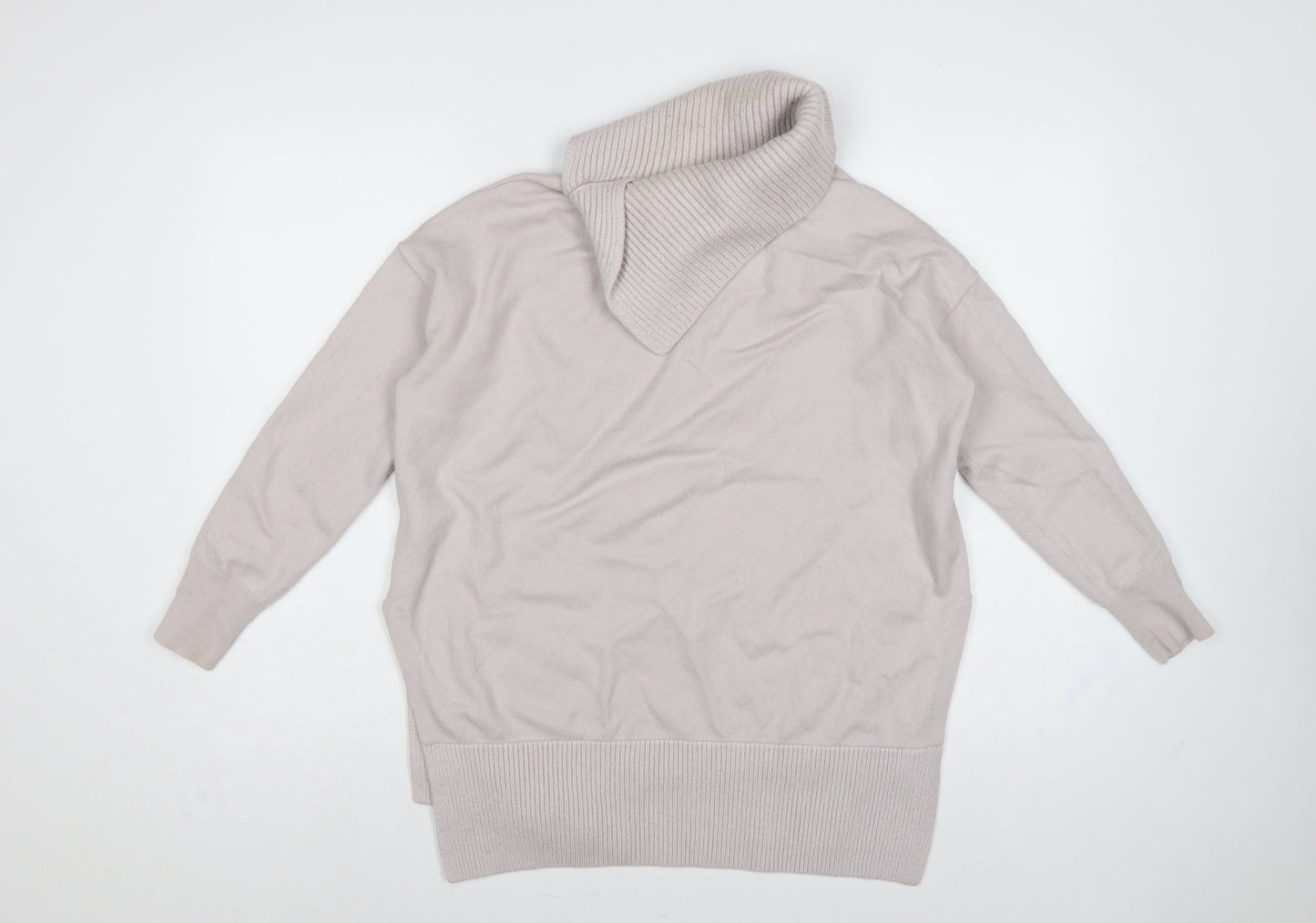 Karen Millen Women's Beige XS Wool Roll Neck Pullover Jumper