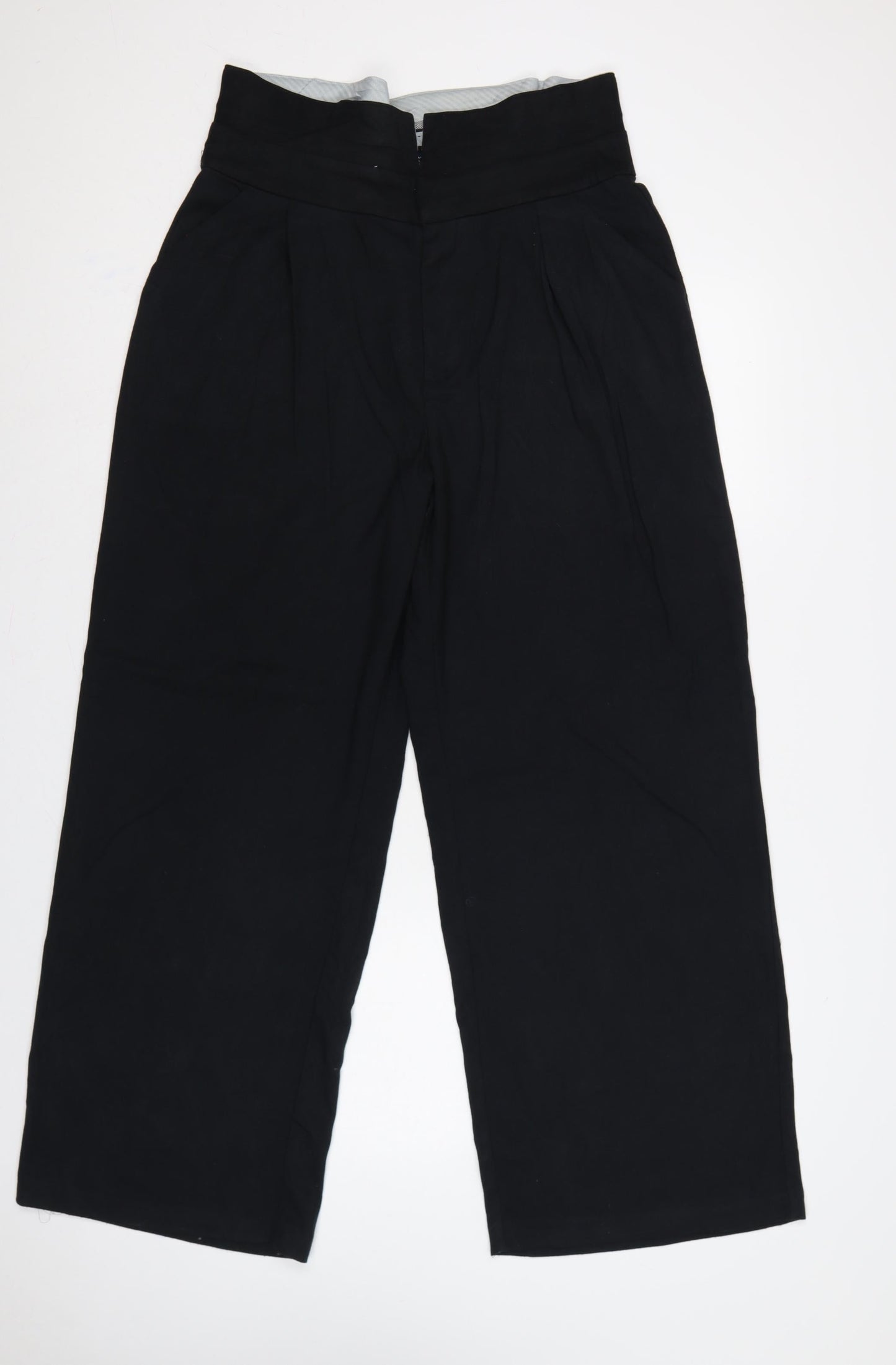 Hollister Women’s Black UK 12R High Rise Livvy Wide Leg Trousers W31