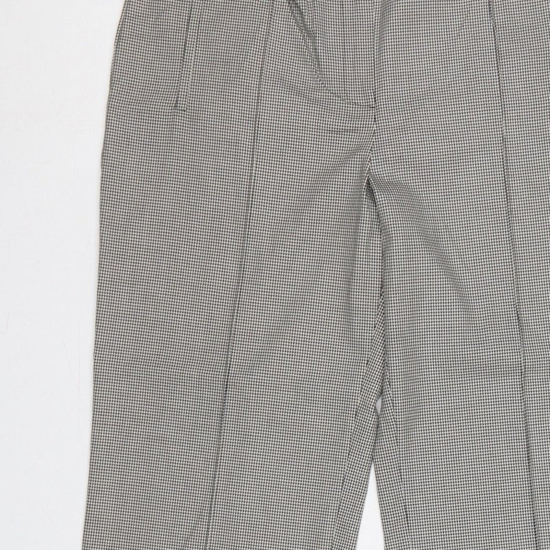 Marks and Spencer Autograph Women Grey Check Straight Trousers UK 14