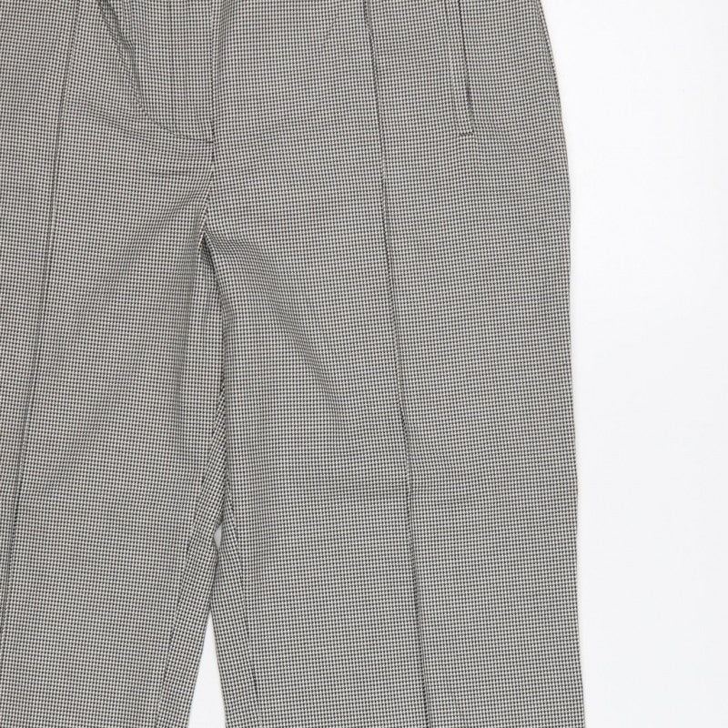 Marks and Spencer Autograph Women Grey Check Straight Trousers UK 14