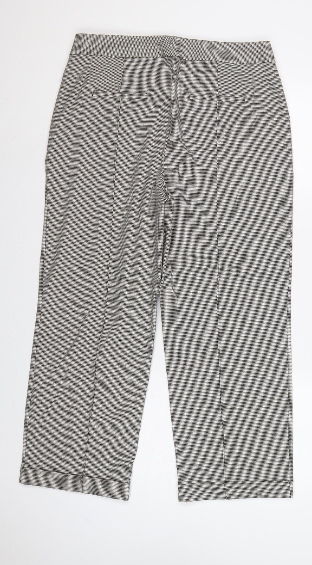 Marks and Spencer Autograph Women Grey Check Straight Trousers UK 14