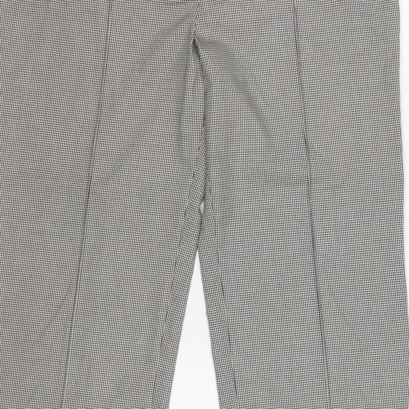 Marks and Spencer Autograph Women Grey Check Straight Trousers UK 14