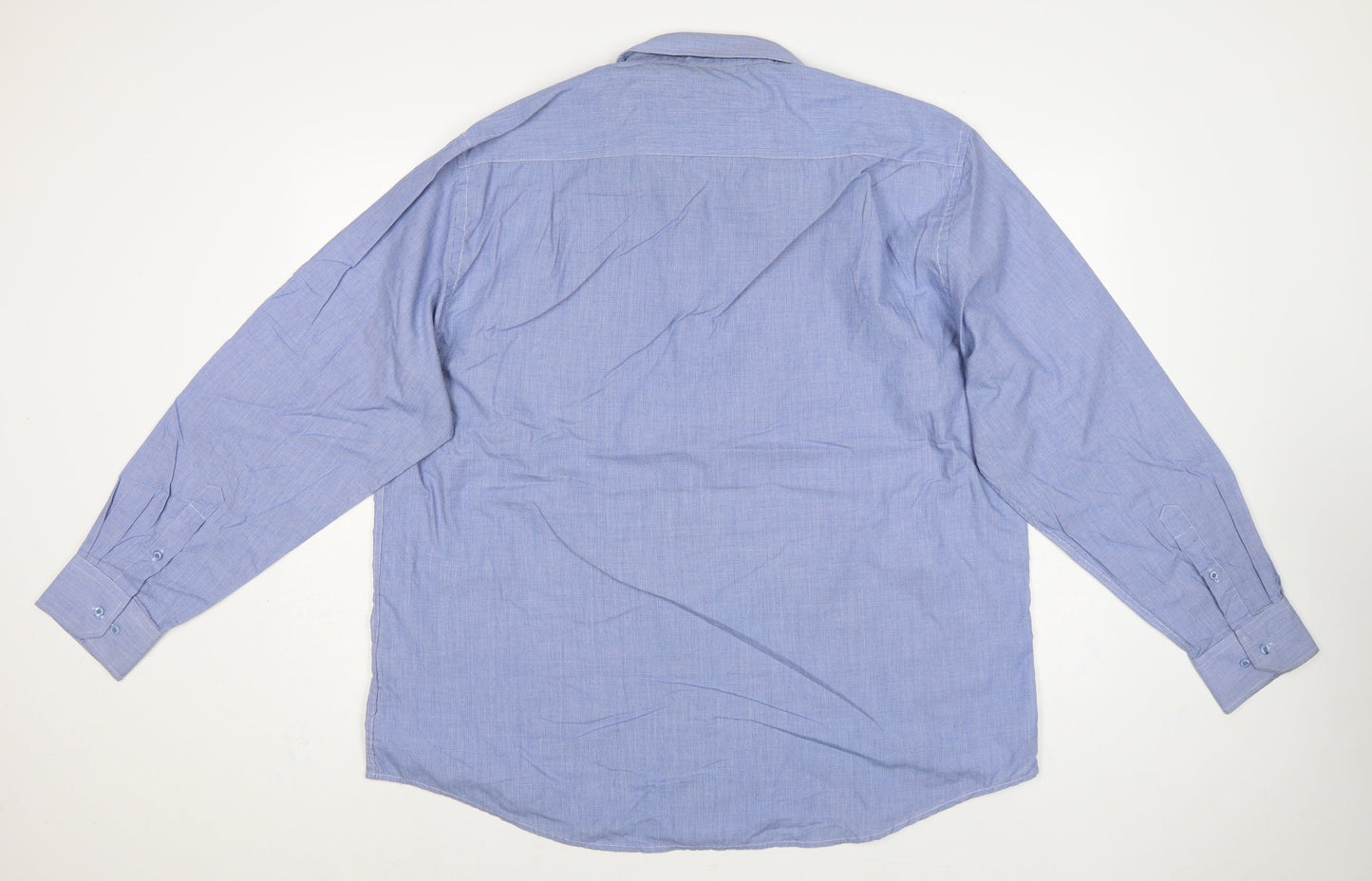 Greenwoods Men's Blue 18 Long Sleeve Check Button-Up Shirt