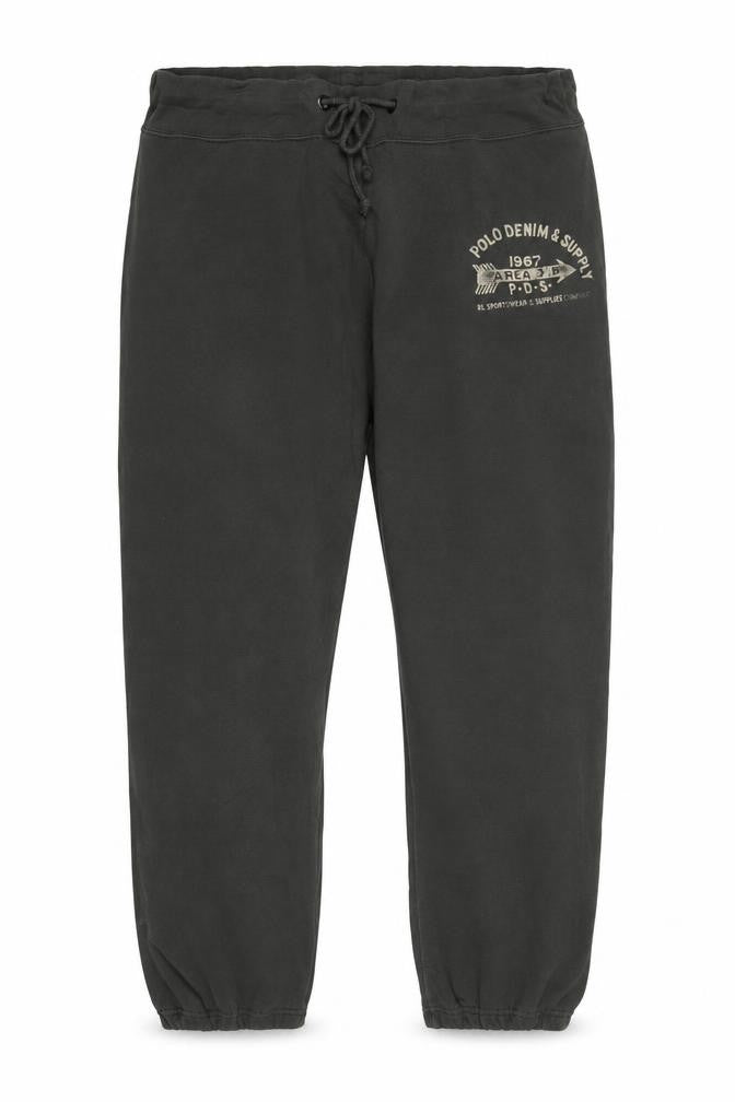 Front view of Denim & Supply Ralph Lauren Men’s Black XL Logo Sweatpants Joggers