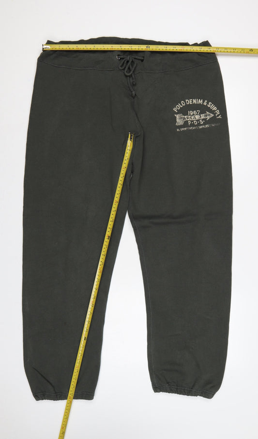 Denim & Supply Ralph Lauren Men’s Black XL Logo Sweatpants Joggers