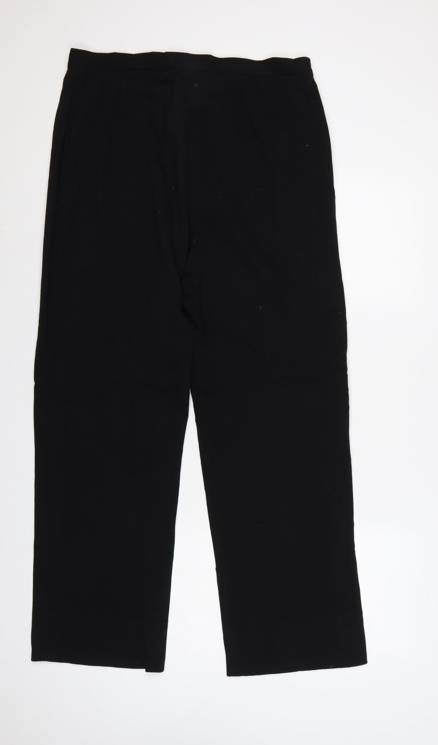 CC Women's Black UK 14 Wool Blend Straight Tailored Trousers