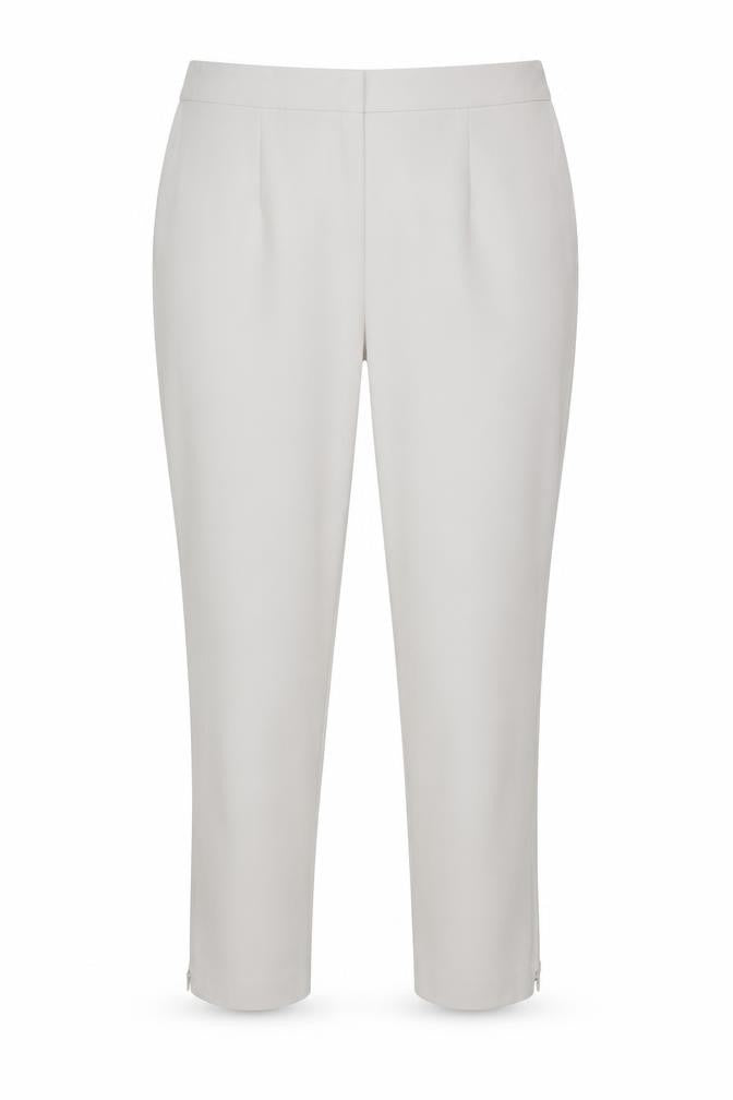 Marks & Spencer Womens Ivory UK 20 Long Tapered Ankle Zip Tailored Trousers