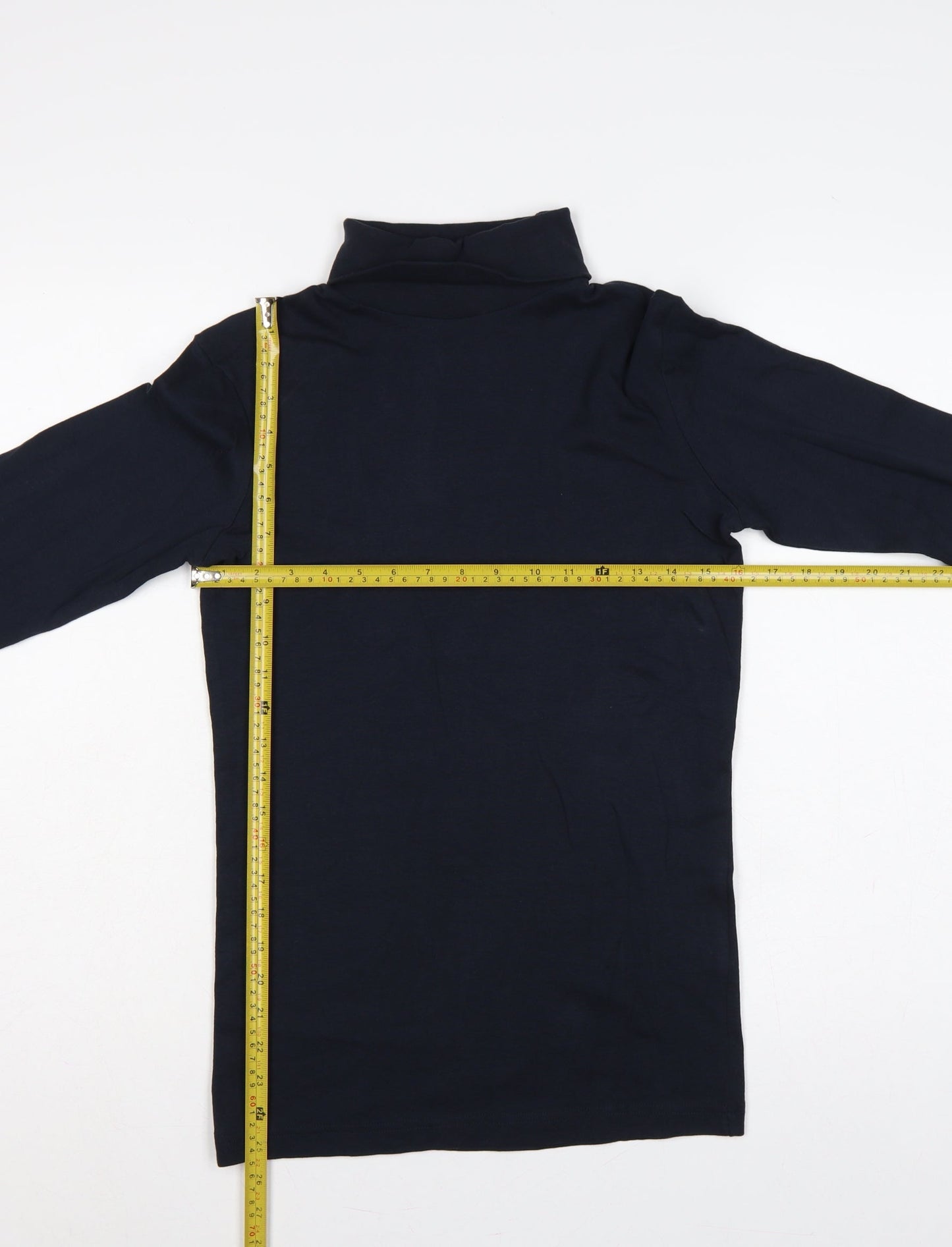 Cotton Traders Men’s Navy Blue Small Long Sleeve High Neck Cotton T-Shirt