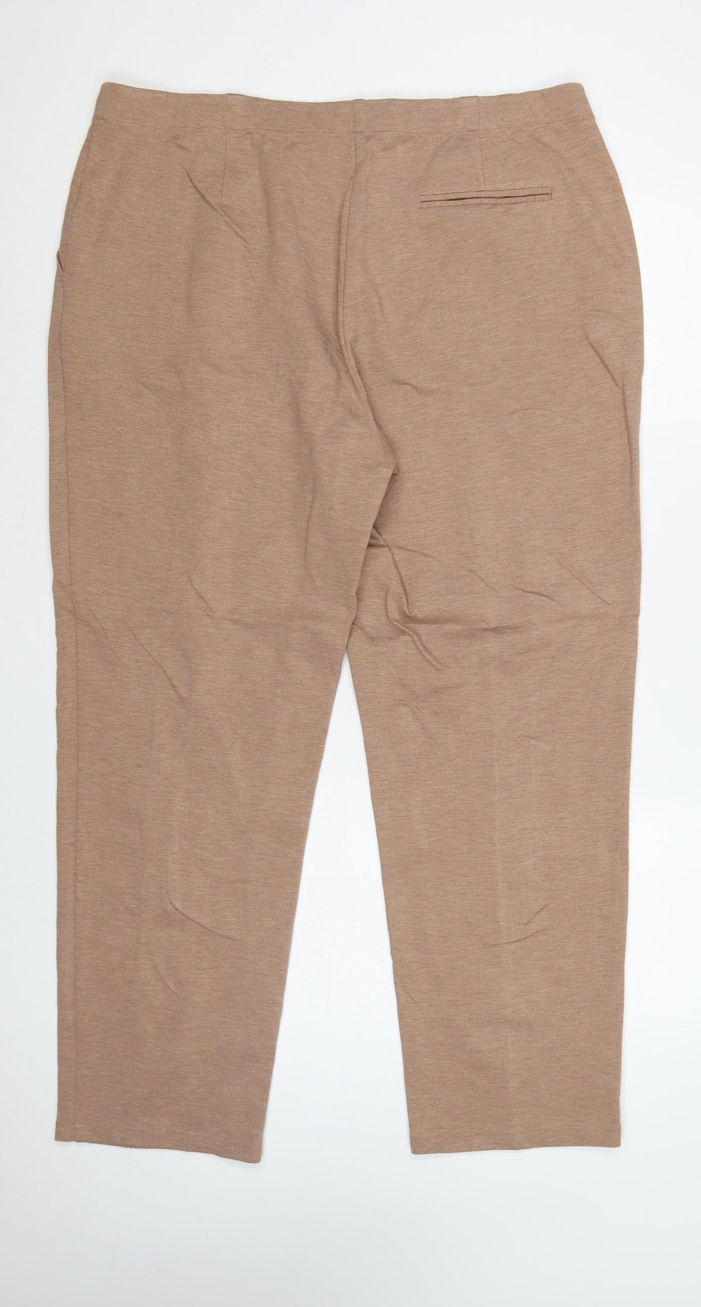 Marks & Spencer Women Beige UK 20 Tapered Smart Trousers