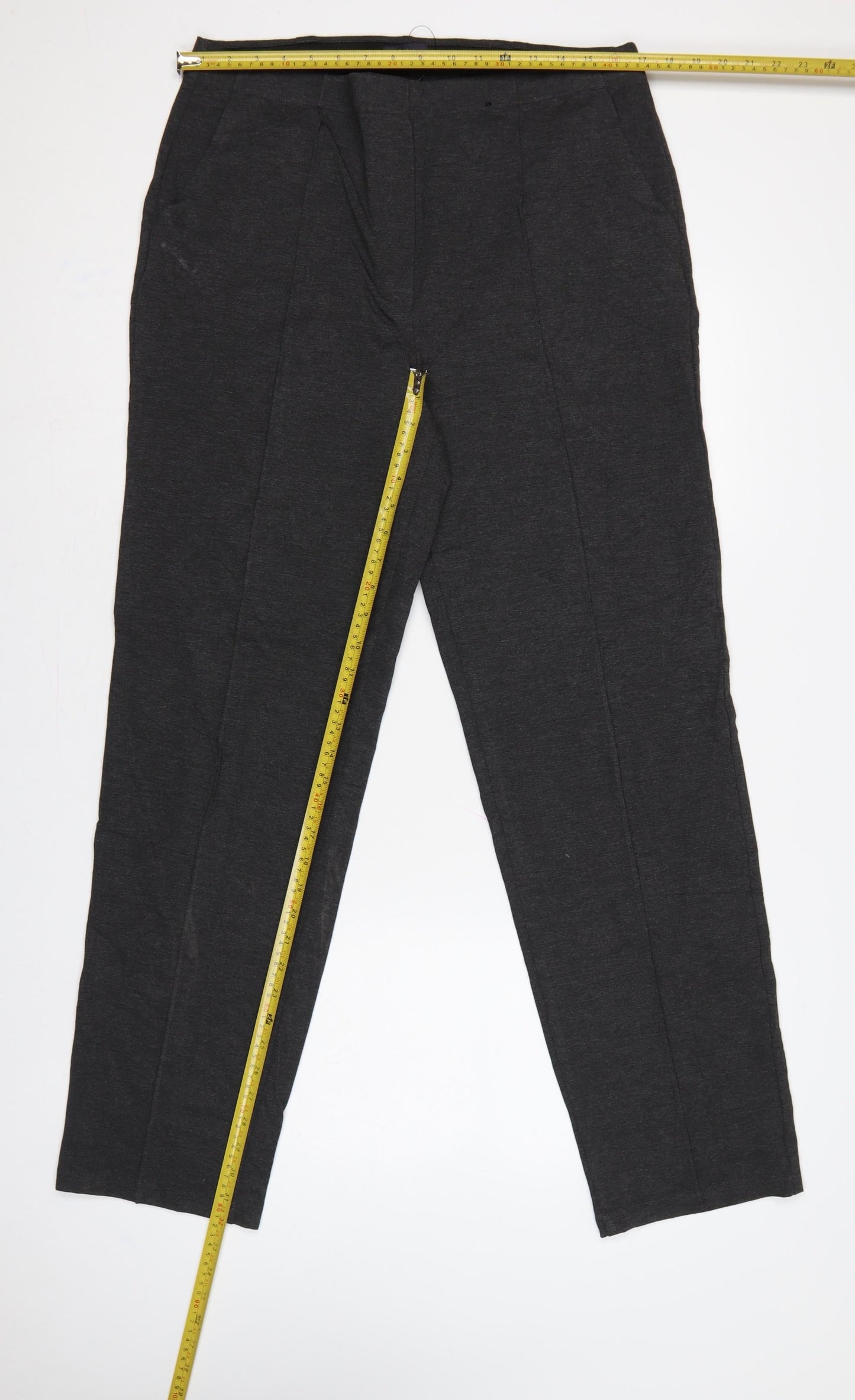 M&S Women’s Grey UK 16 Long Straight Ponte Work Trousers