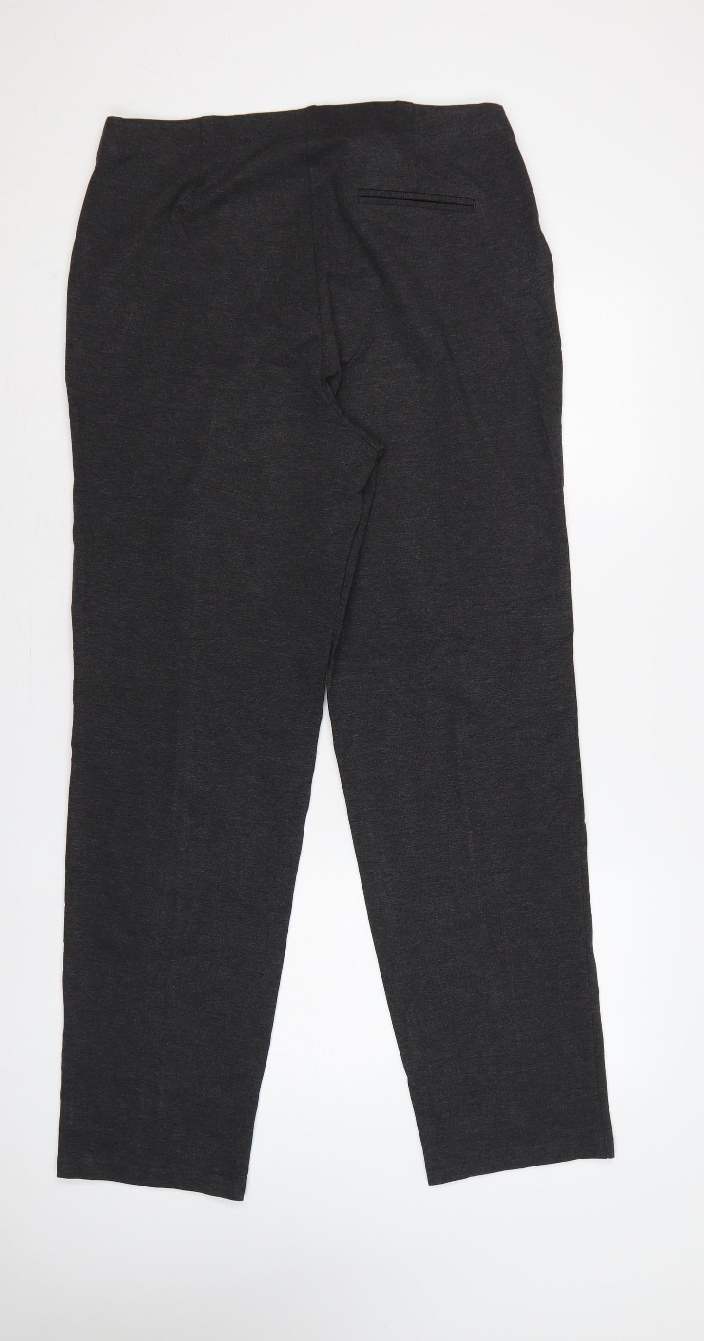 M&S Women’s Grey UK 16 Long Straight Ponte Work Trousers