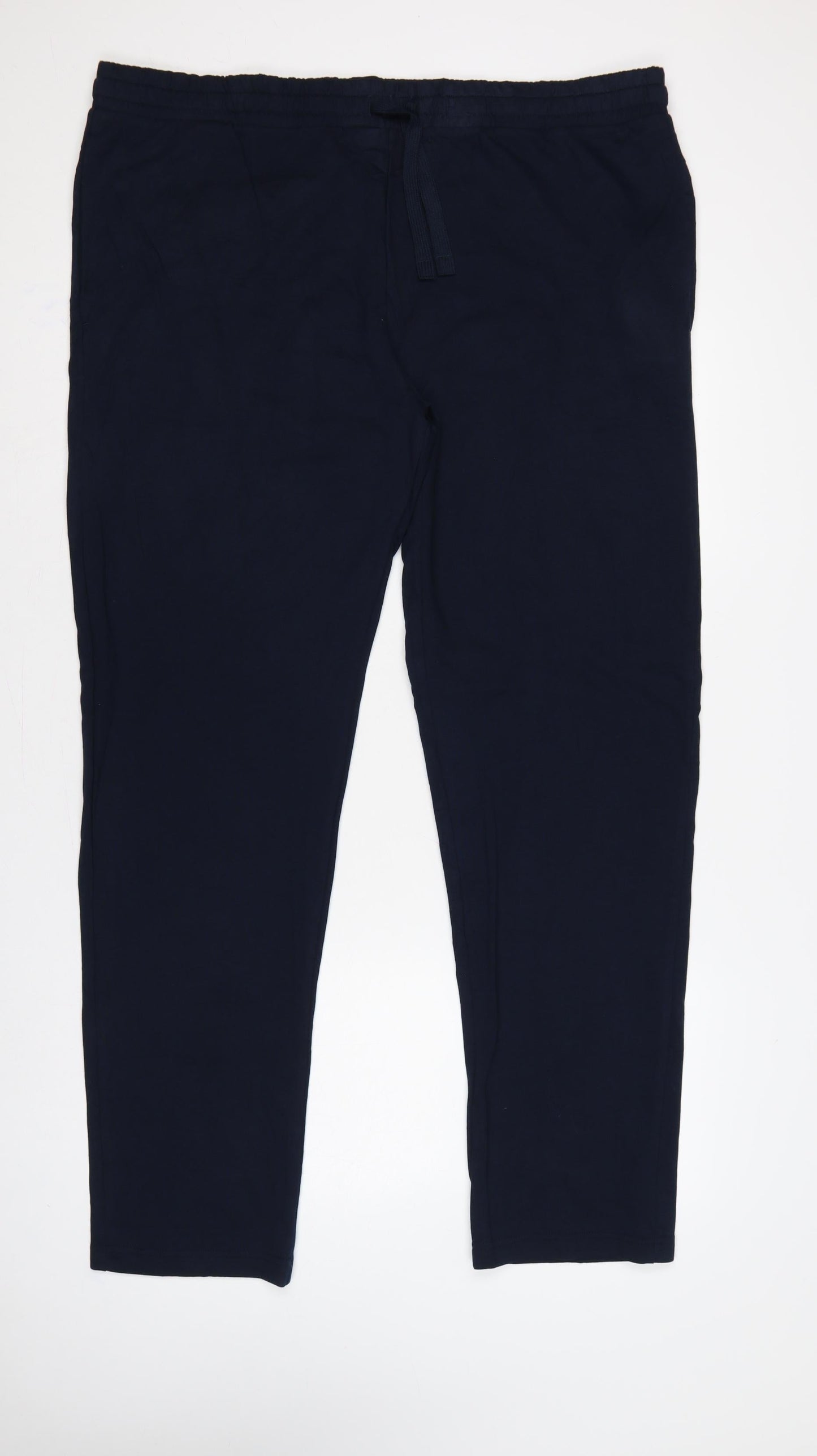 M&S Mens Blue 2XL Long Sweatpants Drawstring 42-44in Waist