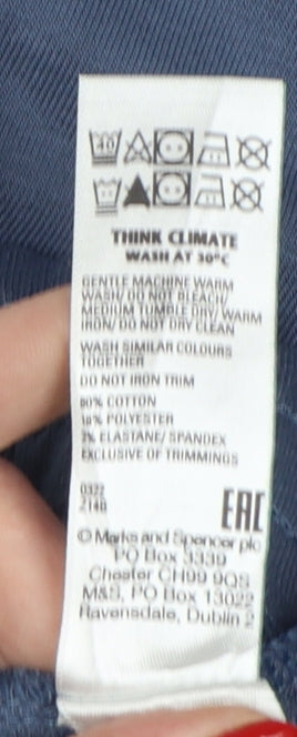 M&S Men’s Blue 3XL Regular Fit Drawstring Stretch Trousers