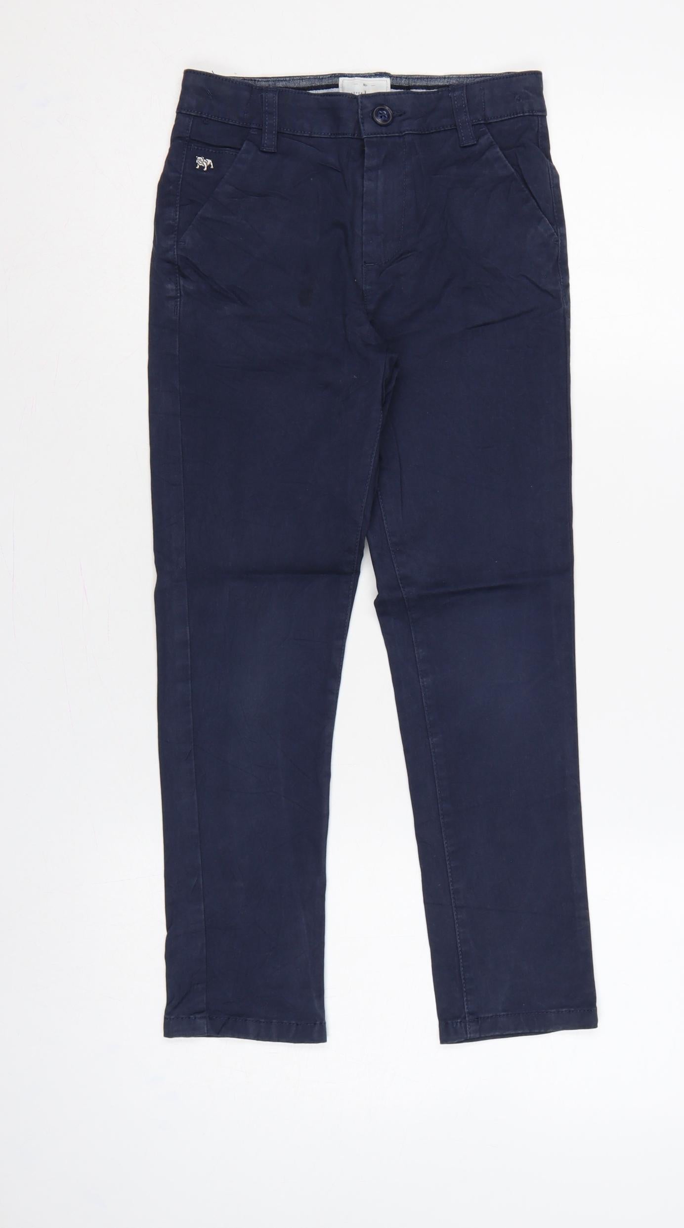 Jasper Conran Boys Blue Age 8 Slim Chino Cotton Stretch School Trousers