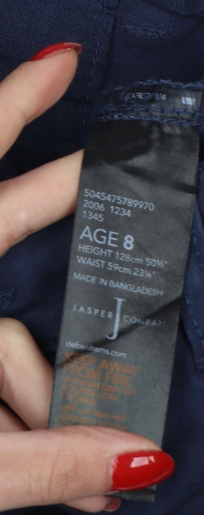 Jasper Conran Boys Blue Age 8 Slim Chino Cotton Stretch School Trousers