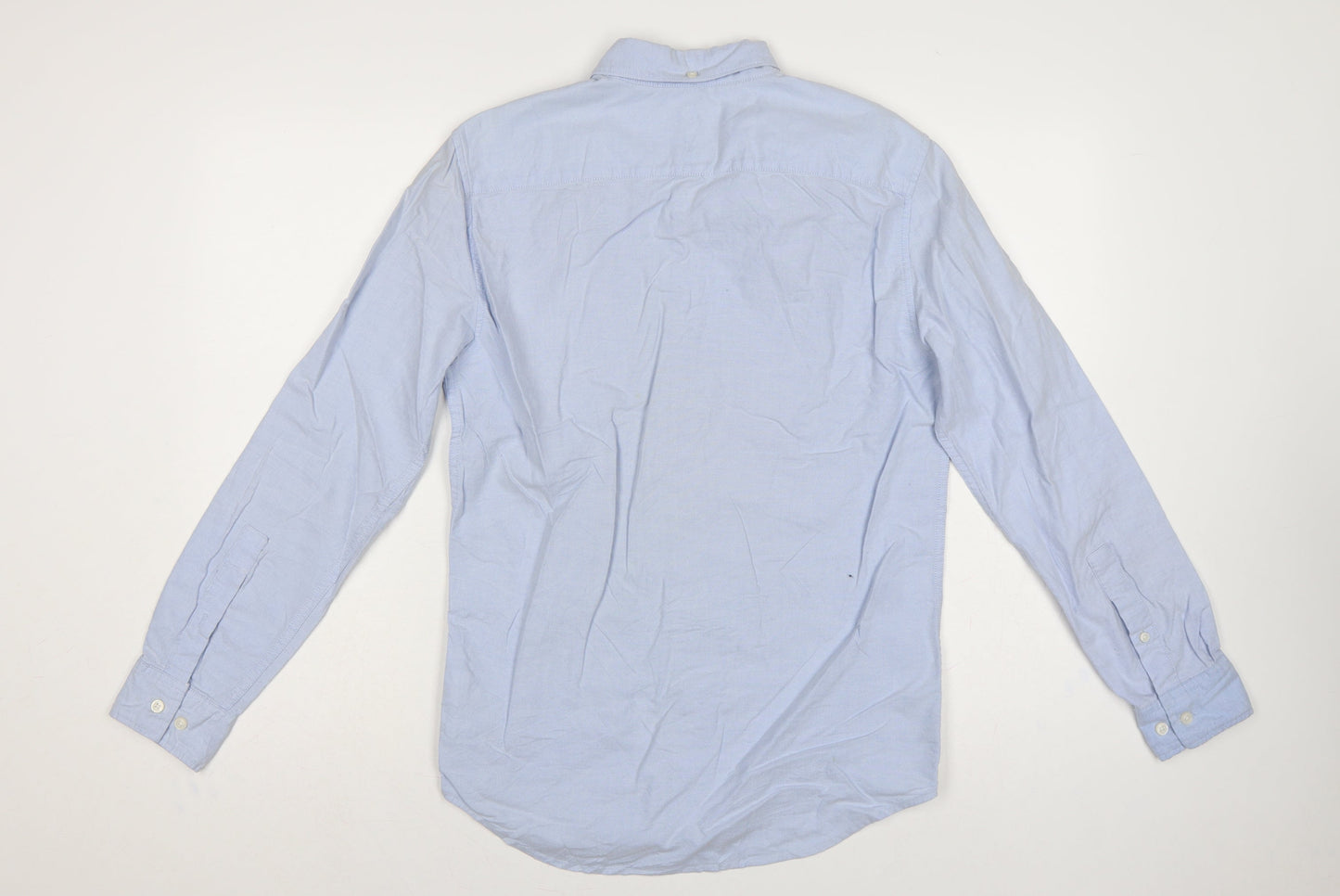 Jack Wills Men Blue XS Slim Fit Cotton Oxford Button-Up Shirt Logo