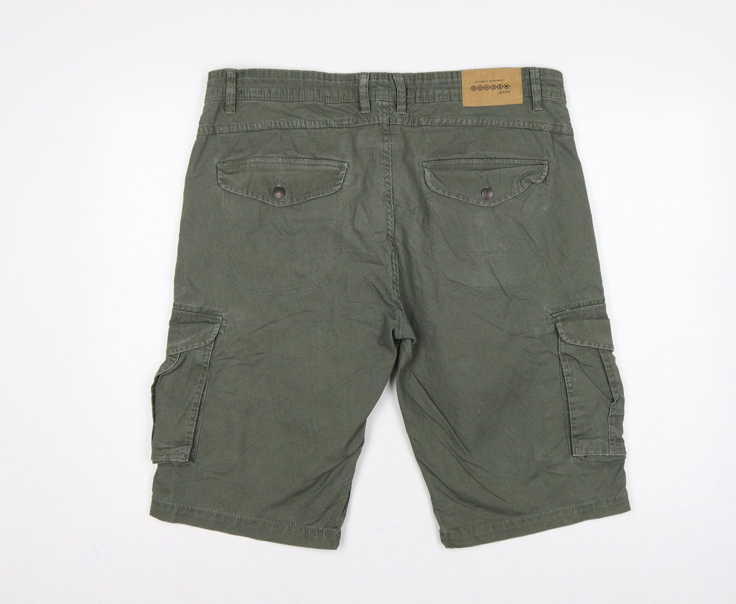 Bonobo Jeans Men’s Green 36 Cargo Cotton Stretch Shorts Pockets