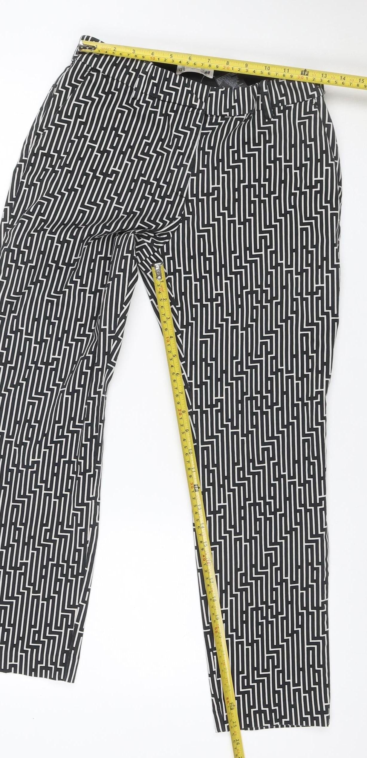GP & J Baker x H&M Women’s Black White Geometric Tapered Trousers UK 12