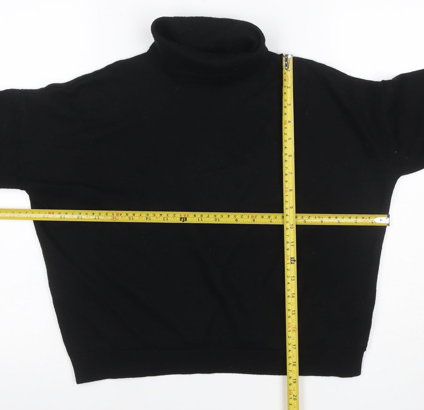 COS Women’s Black Cashmere Roll Neck Pullover Jumper Size L