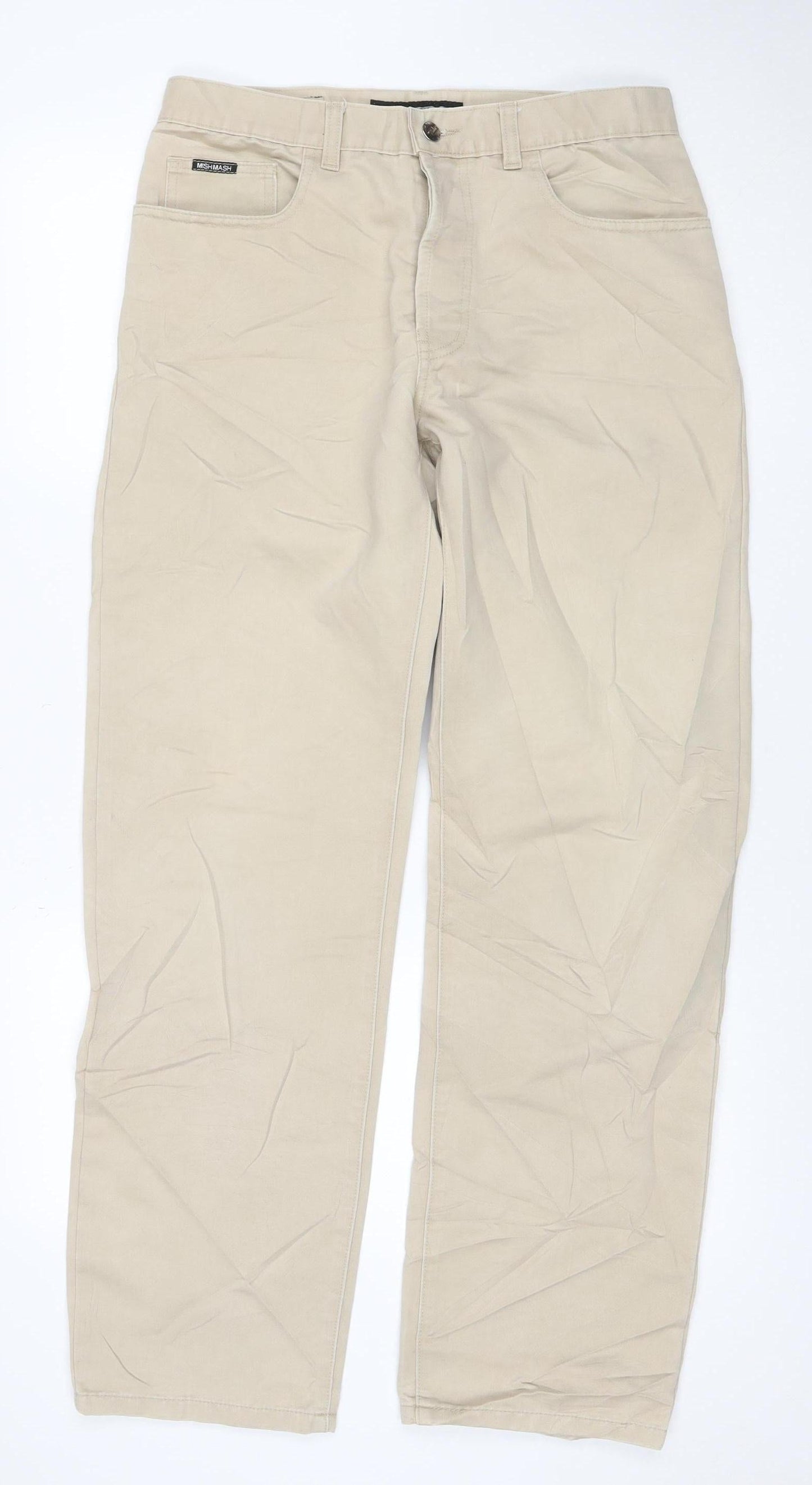 Mish Mash Men’s Beige Straight Jeans W32 Regular Cotton Blend