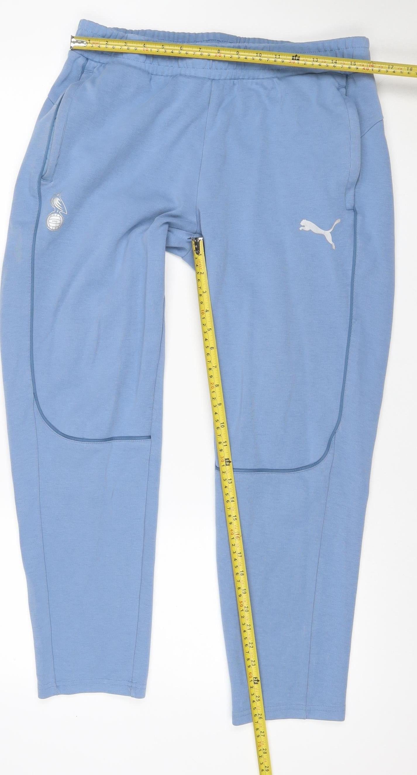 Puma Men’s Blue L Jogger Track Pants Elastic Waist Pockets