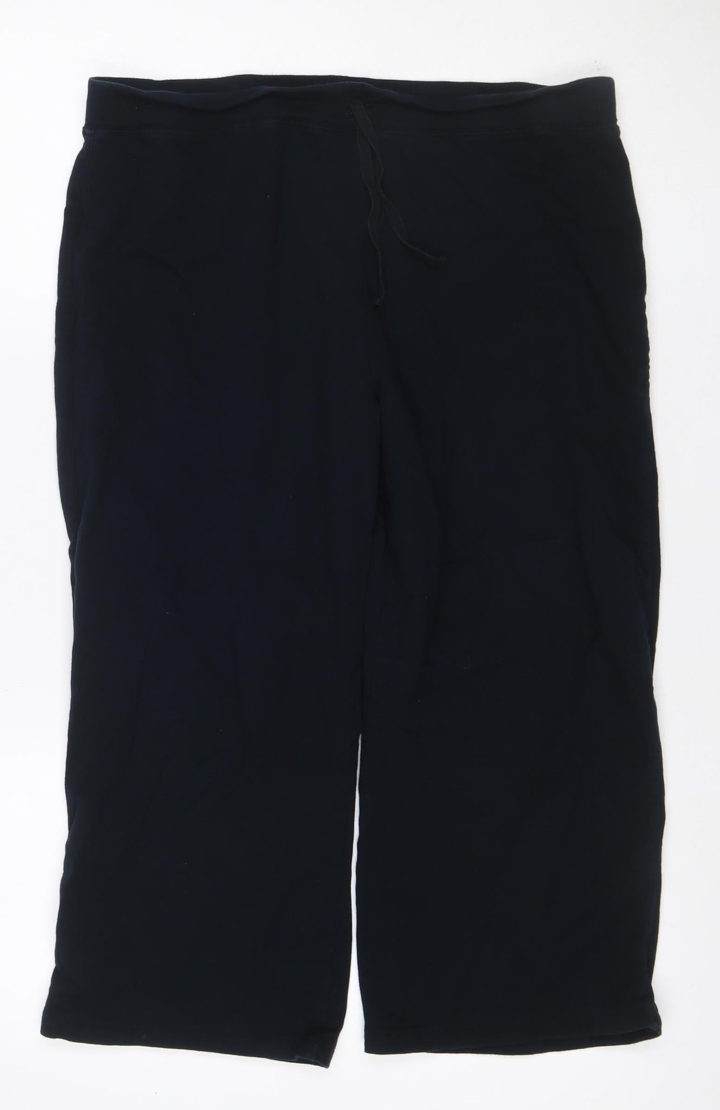 Marks and Spencer Women Black UK 18 Sweatpants Drawstring Cotton