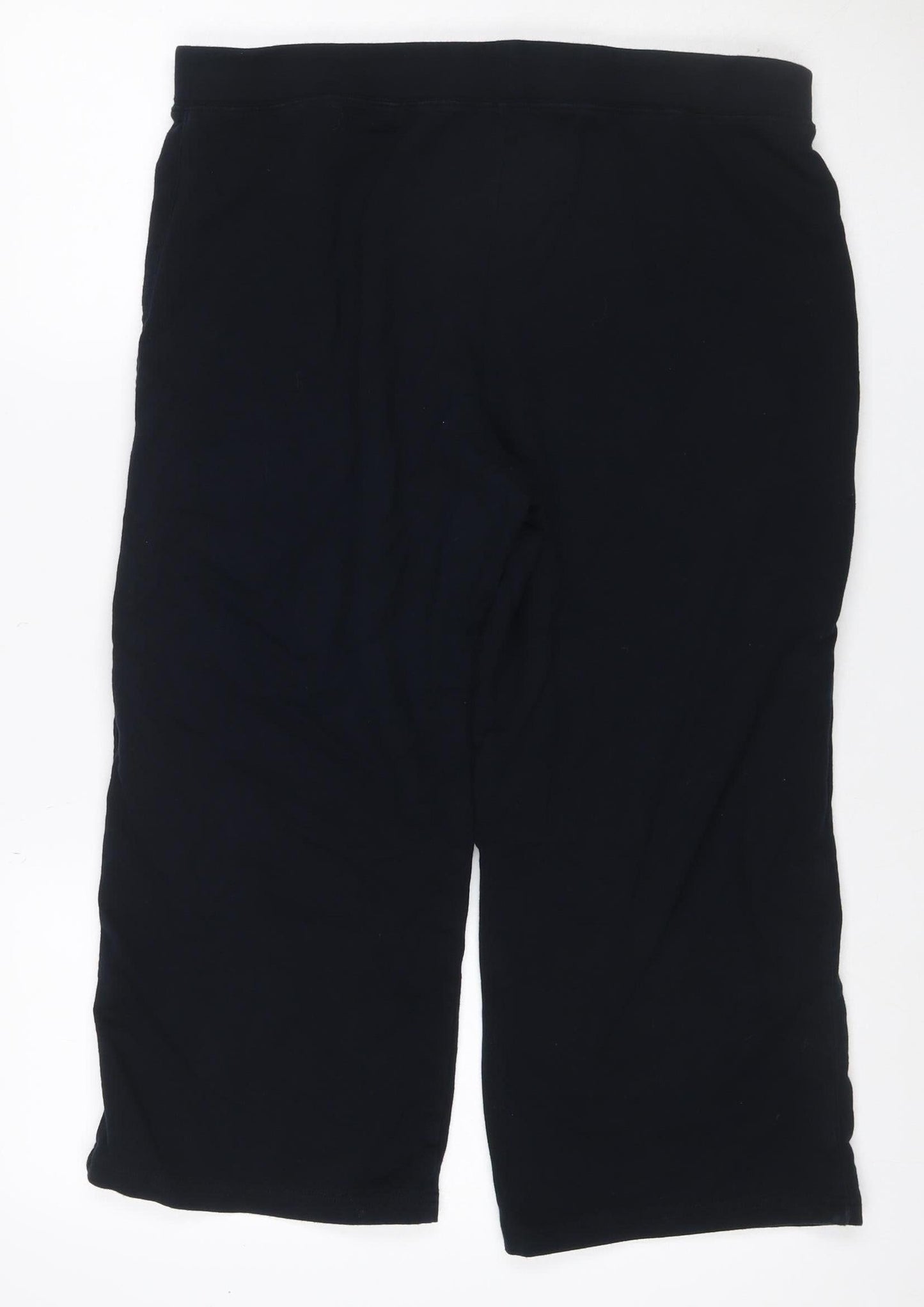 Marks and Spencer Women Black UK 18 Sweatpants Drawstring Cotton