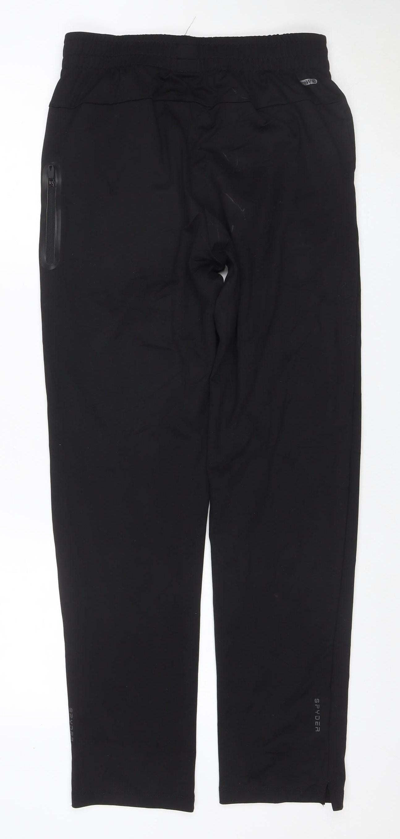 Spyder Active Men’s Black Red Track Pants Small Stretch Zip Pockets