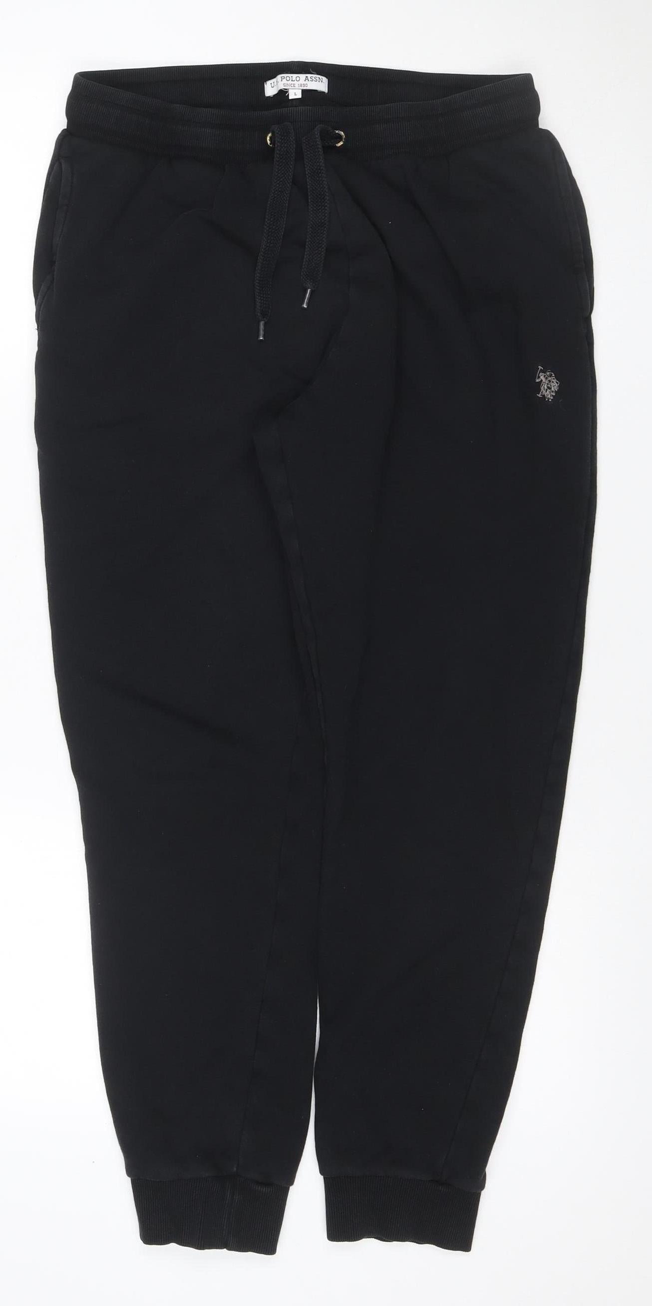 U.S. Polo Assn. Men’s Black L Jogger Sweatpants Cotton Blend