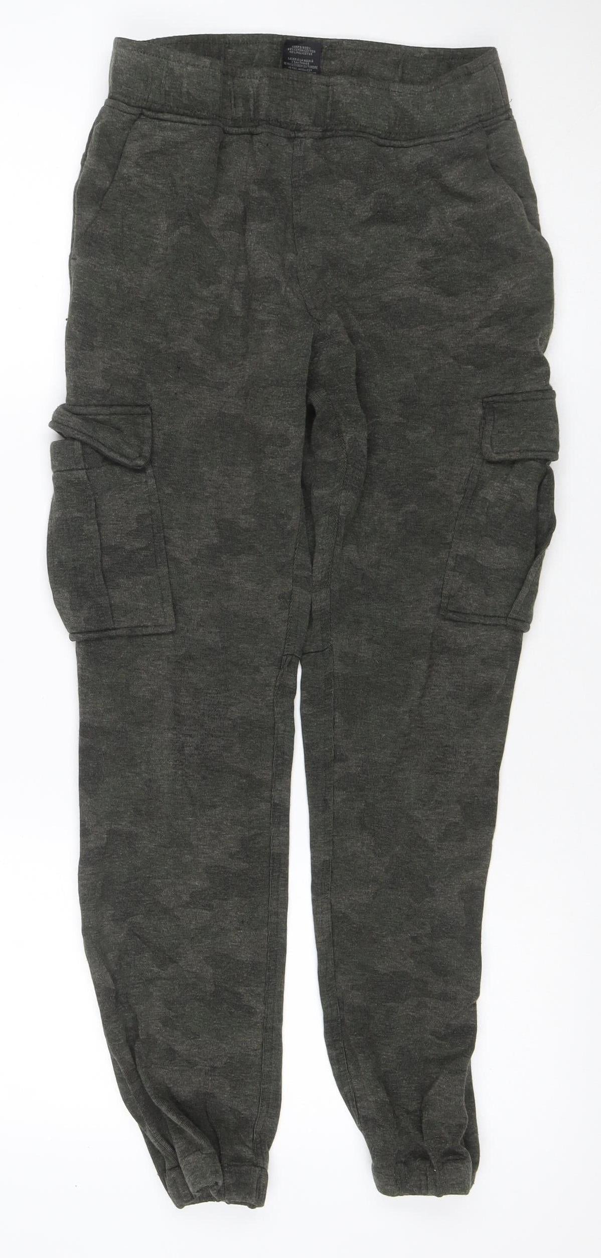 Kyodan Men’s Green Small Cargo Jogger Activewear Trousers Pockets