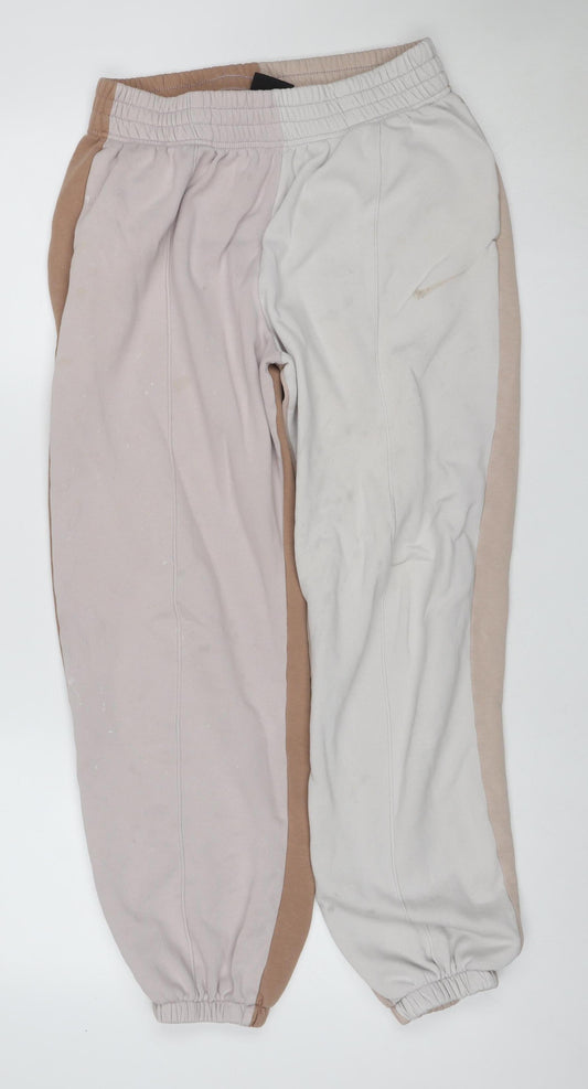 Nike Women’s Beige Brown S Colourblock Jogger Sweatpants