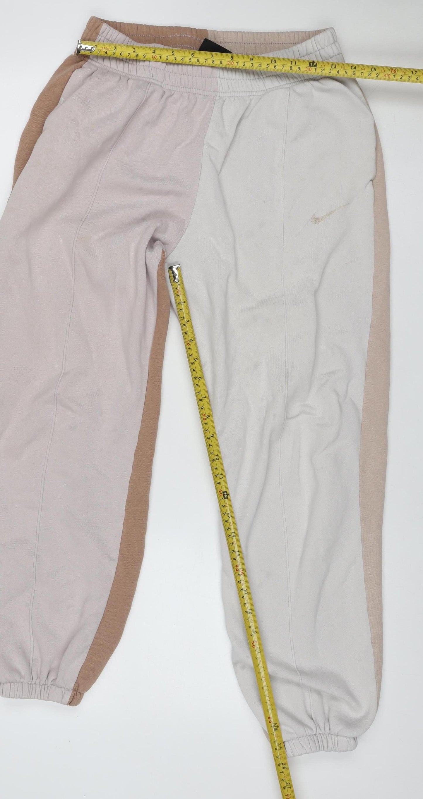 Nike Women’s Beige Brown S Colourblock Jogger Sweatpants