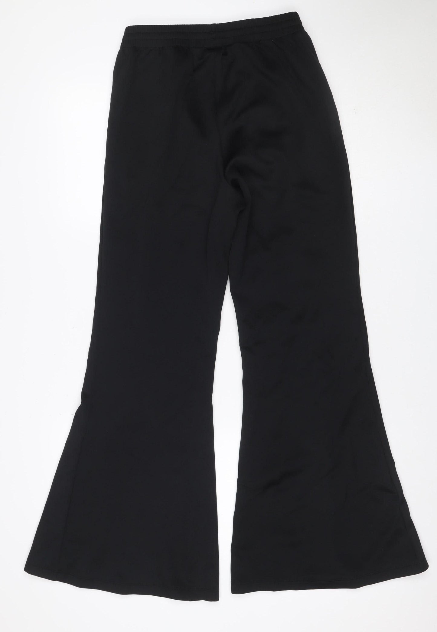 adidas Women Black S Flared Track Pants Stretch Athleisure