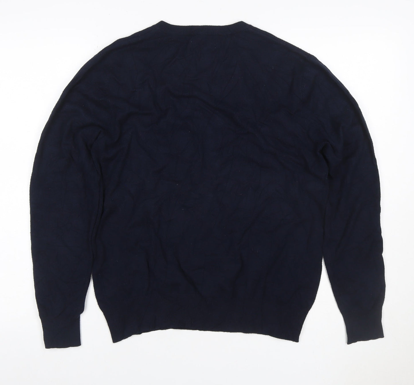 Cristiano Baldinucci Men’s Blue M V-Neck Wool Blend Pullover Jumper