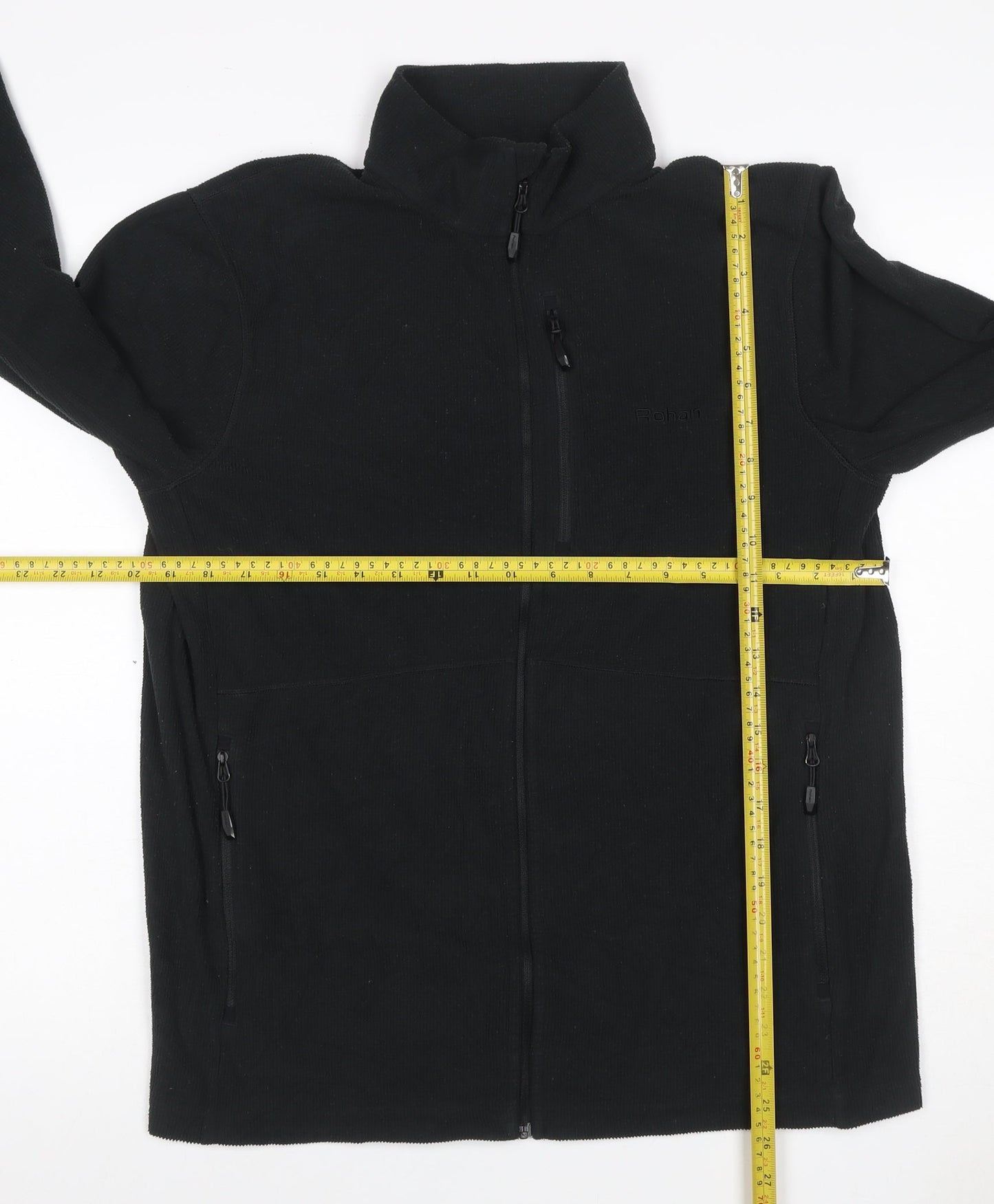Rohan Men's Black M Full Zip Fleece Jacket Stand-Up Collar Pockets