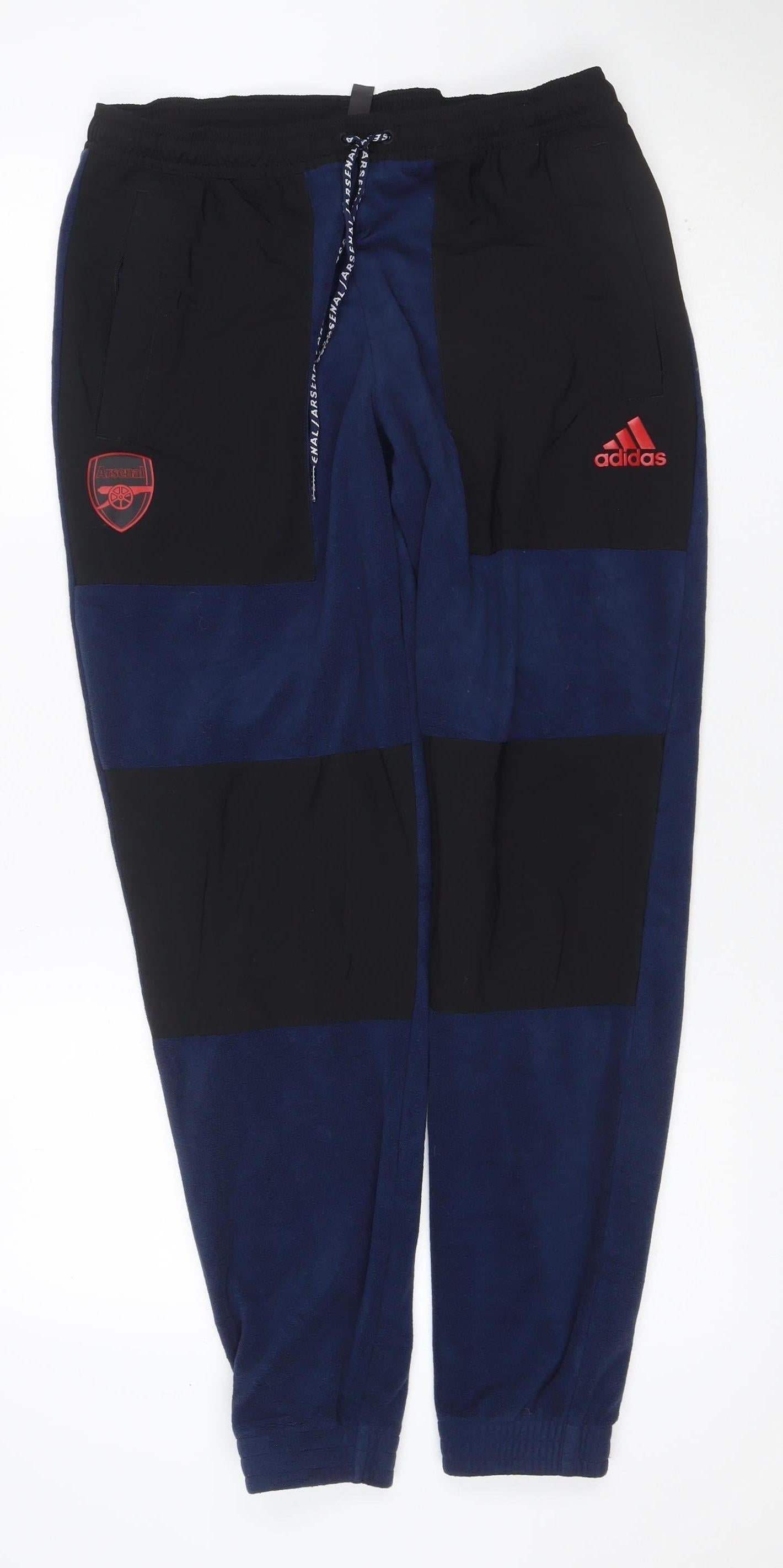 adidas Arsenal Teens Blue Black 10-12 Fleece Track Pants Joggers