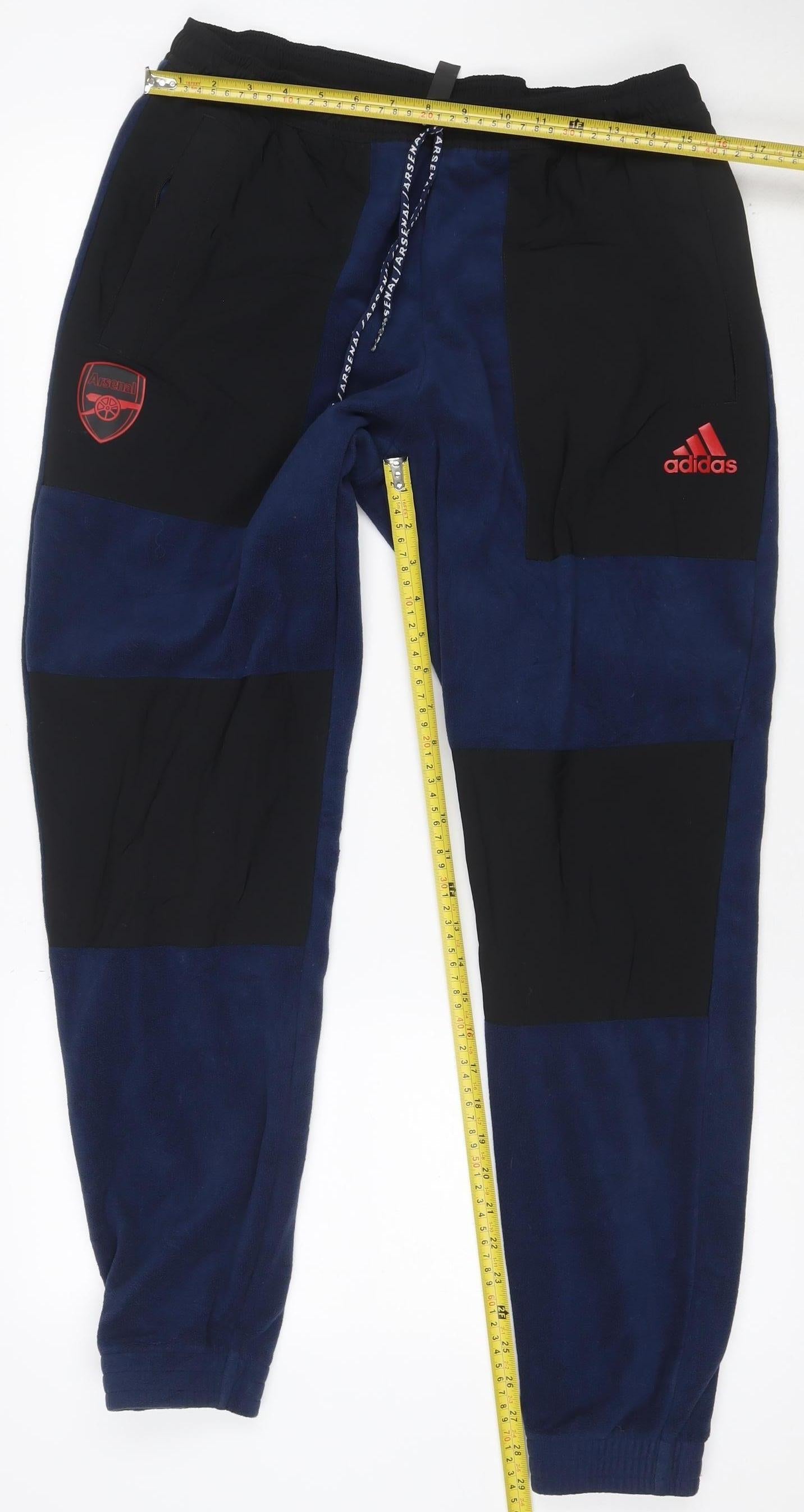 adidas Arsenal Teens Blue Black 10-12 Fleece Track Pants Joggers
