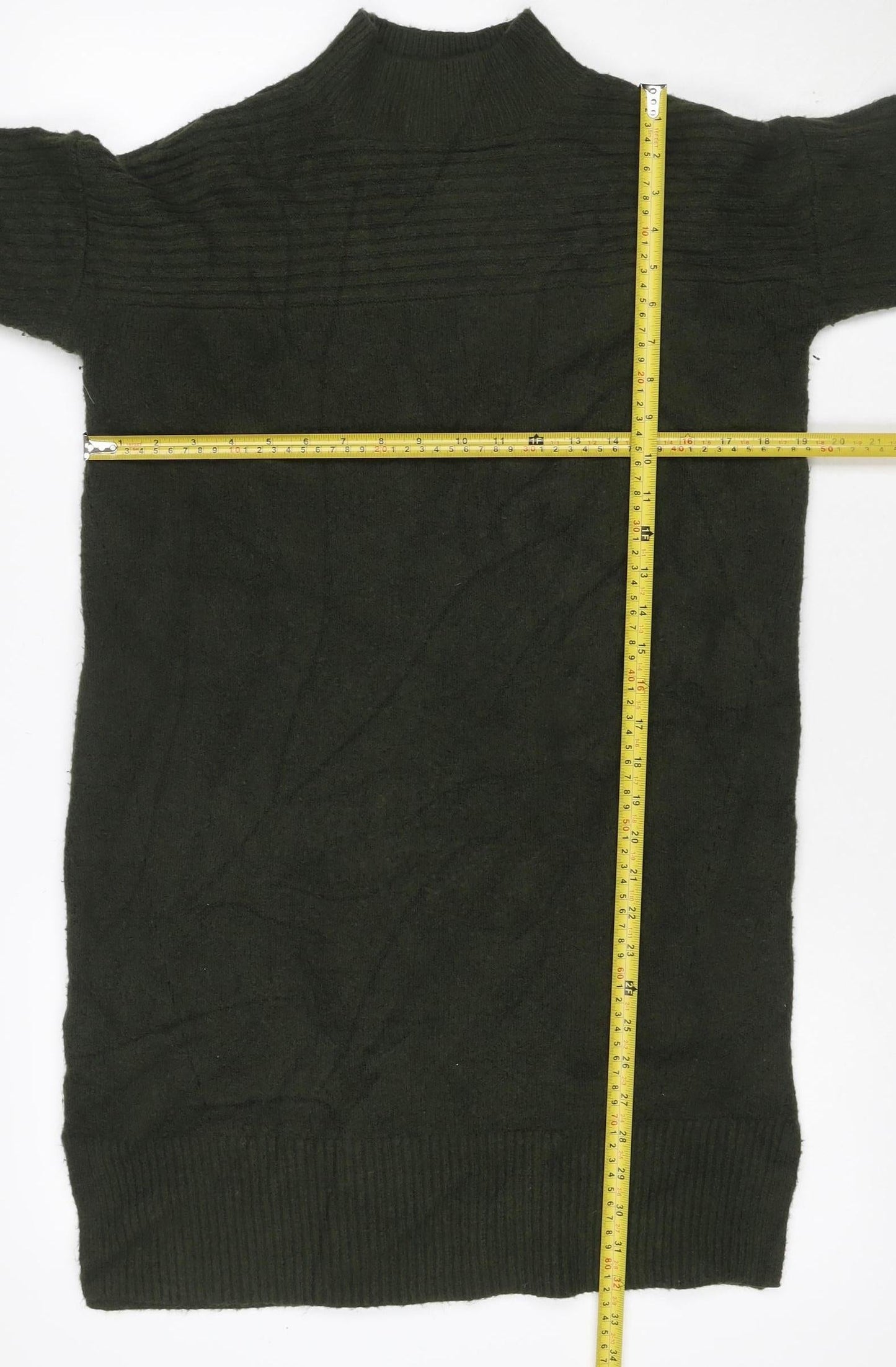 Fat Face Women Green UK 16 Cable Knit Mock Neck Jumper Dress