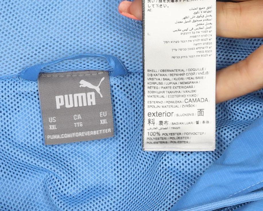 Puma Men's Blue XL Manchester City Hooded Windbreaker Football Jacket