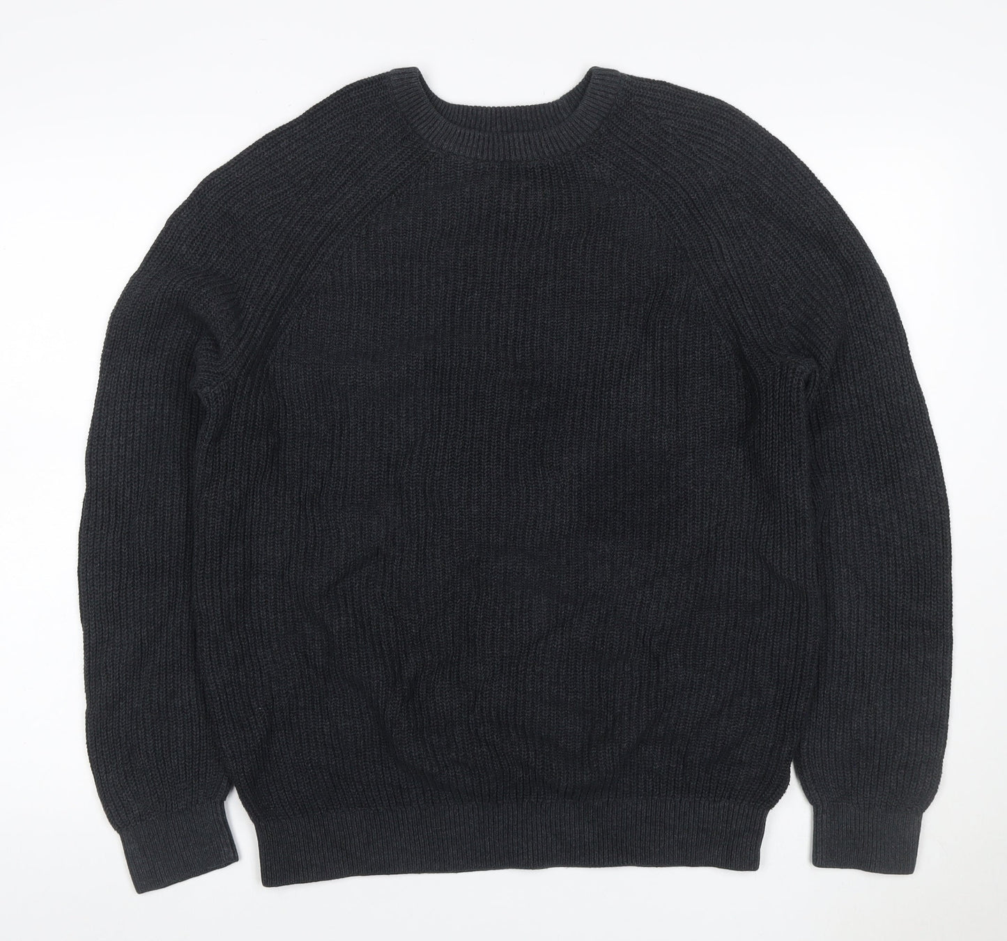 Paul Costelloe Men’s Black L Cable Knit Crew Neck Pullover Jumper
