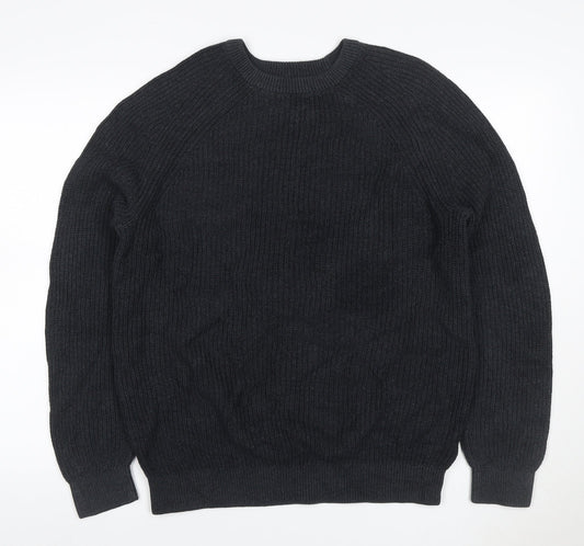 Paul Costelloe Men’s Black L Cable Knit Crew Neck Pullover Jumper