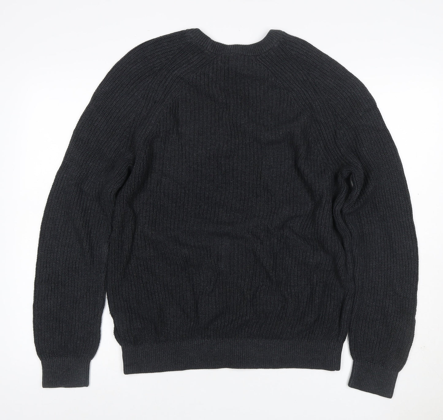 Paul Costelloe Men’s Black L Cable Knit Crew Neck Pullover Jumper