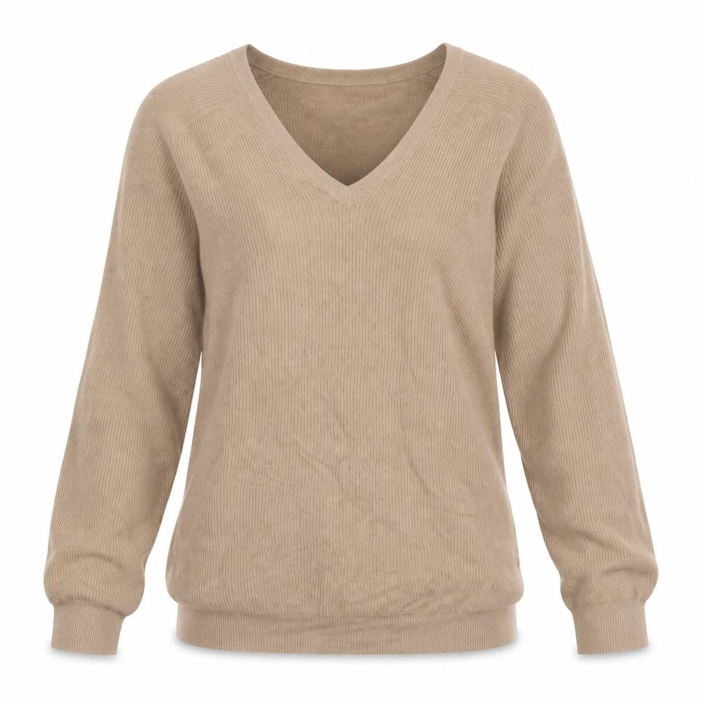 Johnstons Cashmere Women’s Beige M V-Neck Raglan Sleeve Jumper