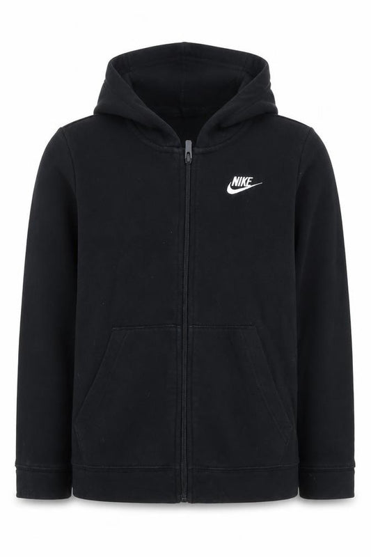 Nike Unisex Kids Black M 137-147cm Full Zip Logo Fleece Hoodie