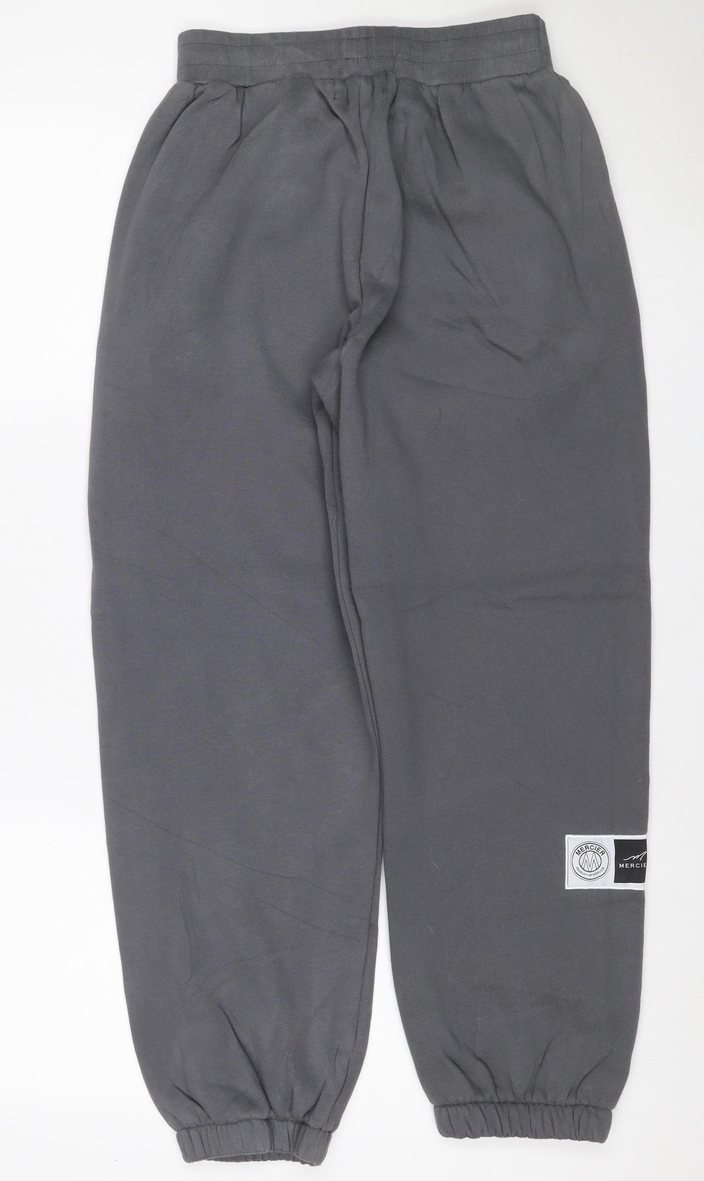Mercier Men’s Grey S Jogger Sweatpants Cotton Blend Zip Pockets