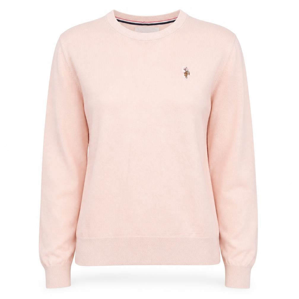 U.S. Polo Assn. Women’s Pink Cotton Logo Knit Jumper UK 14